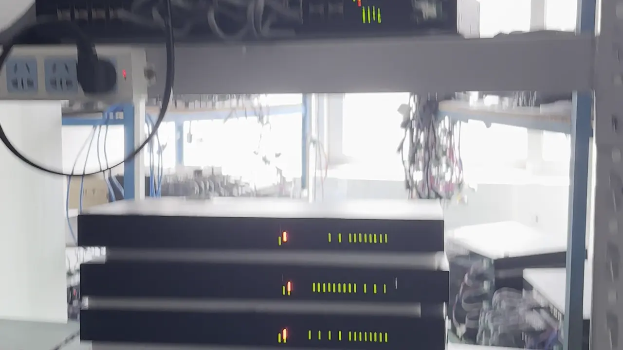A rack under dense patching